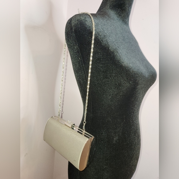 LULU TOWNSEND Silver Satin Evening Clutch/Bag - Picture 2 of 14